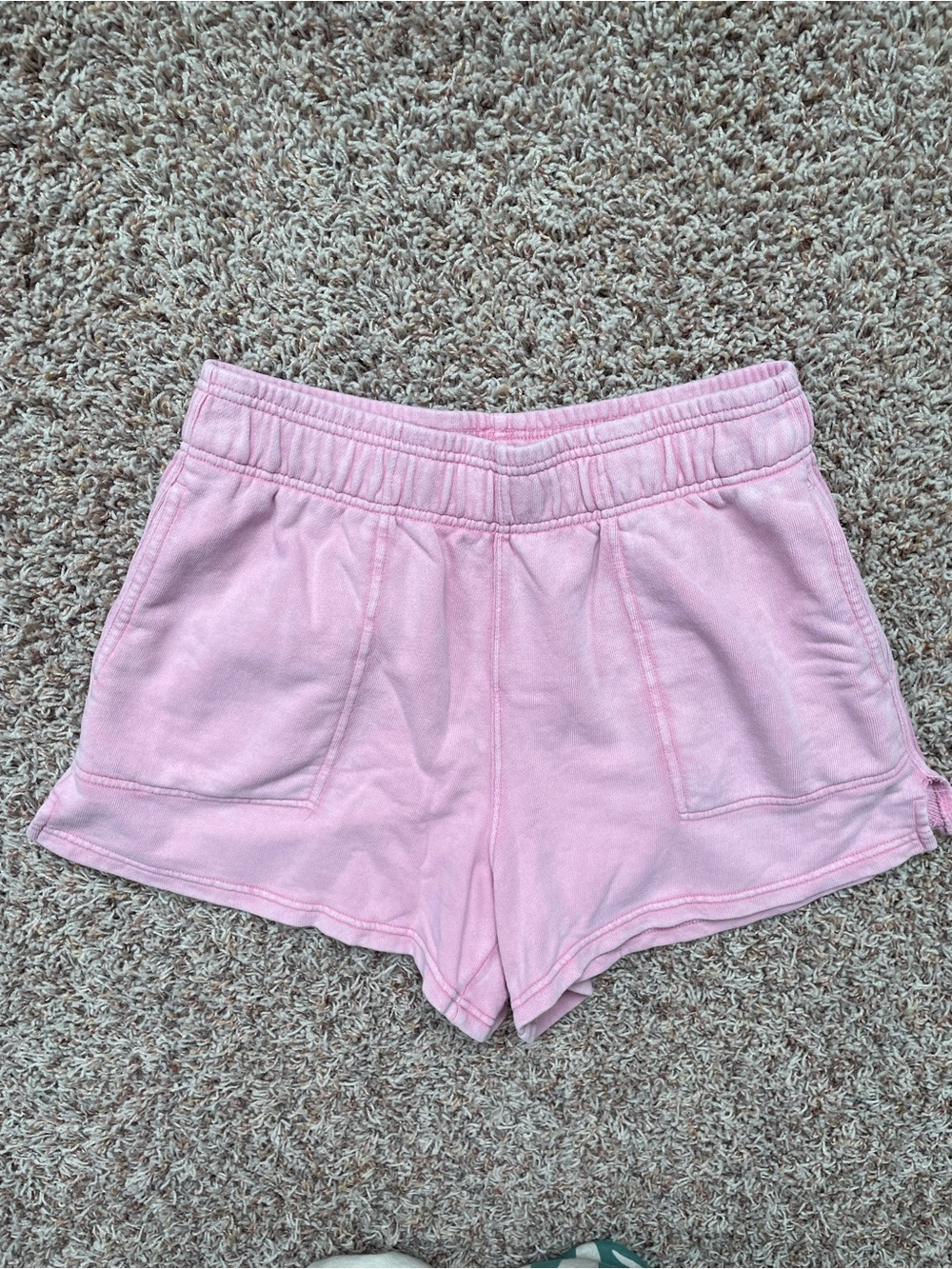 Aerie Washed Pink Boho Shabby Chic Elastic Waist Pocket Shorts Women Size M